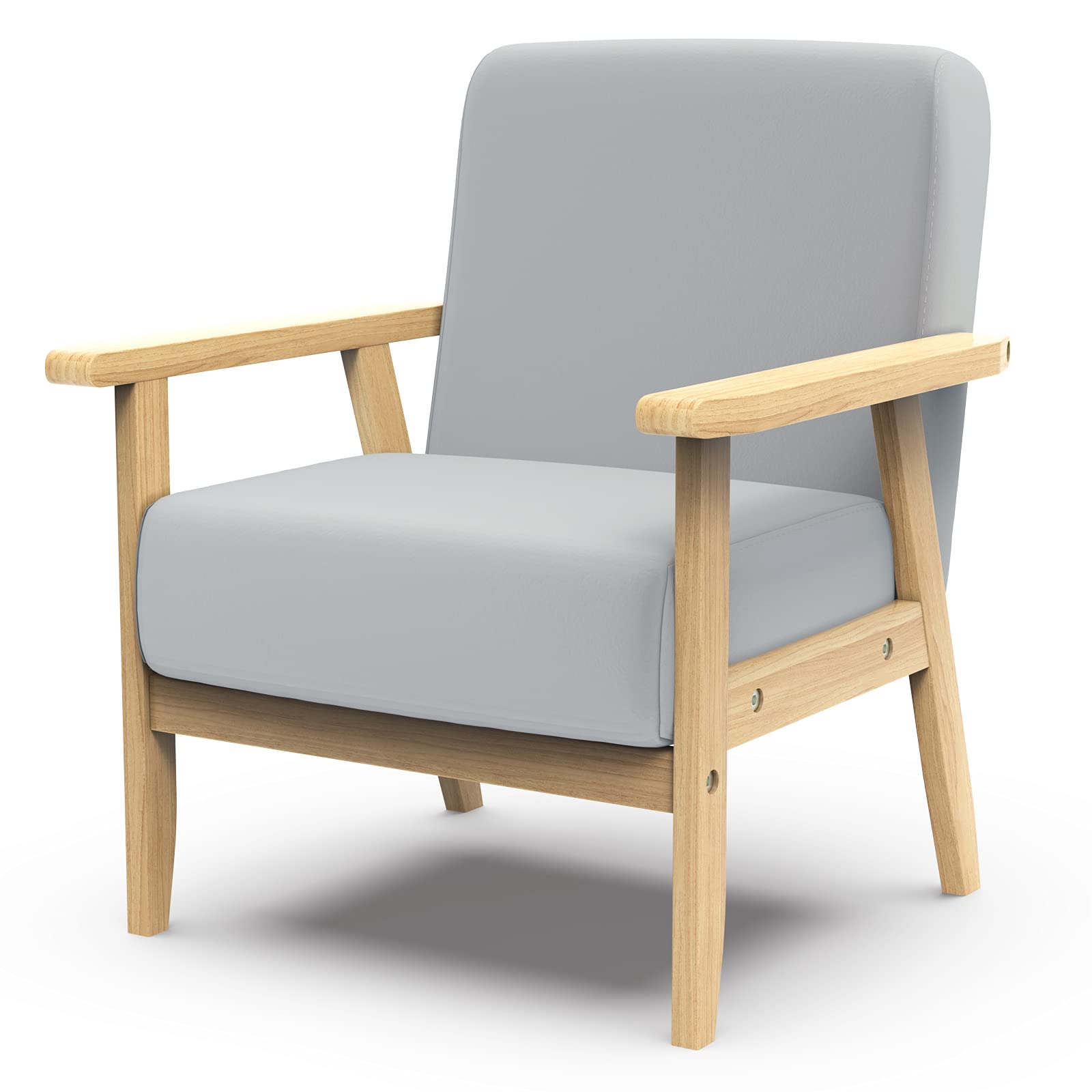 Amazon｜ソファ1人掛け アームチェア ローソファー ウッドアーム 座椅